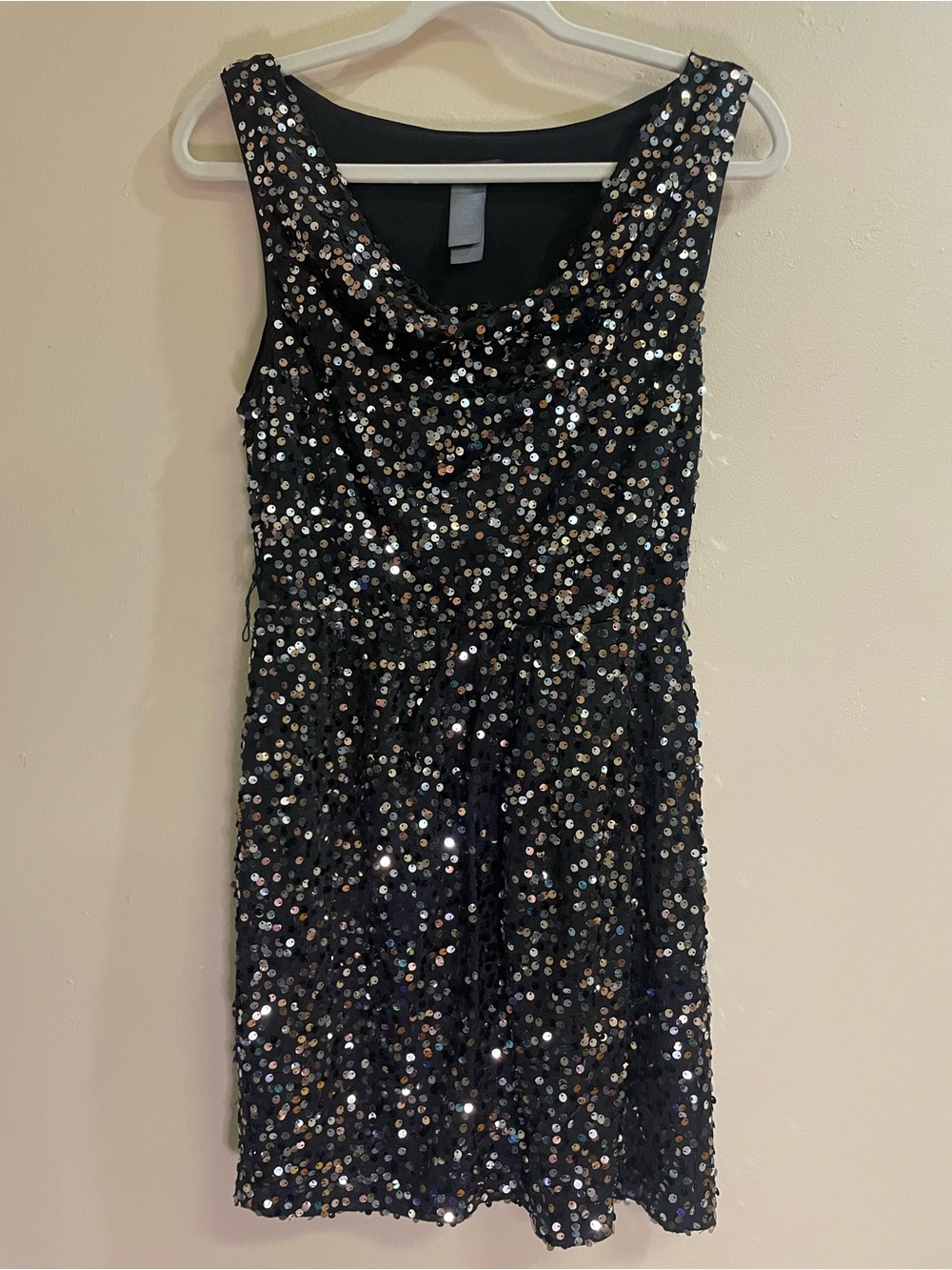Bisou Bisou Michele Bohbot Black Sequin Mini Cocktail Dress Size 4